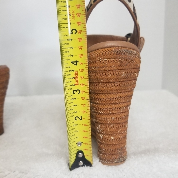 UGG Calf Hair Leopard/Cheetah Jazmine Sandal Wedge Espidrille Heels - Picture 10 of 11